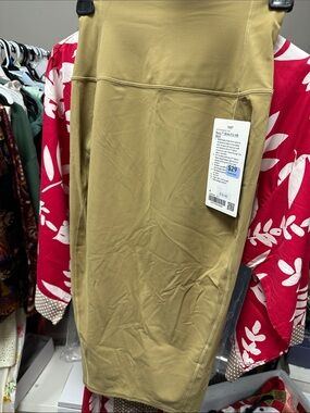 Ulu Olive-Tan Slim-Fit Pencil Skirt
